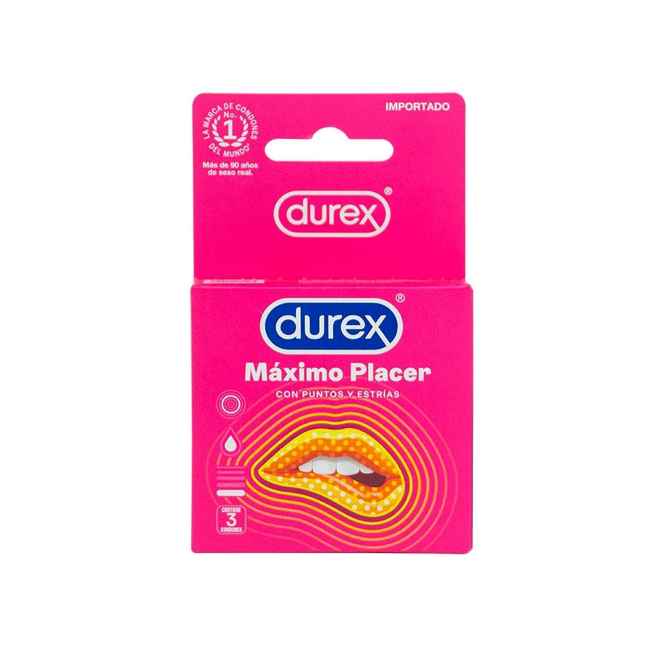 Durex Maximo Placer Con Puntos Y Estrias Cont 3 Uni Boticas Pao 1075